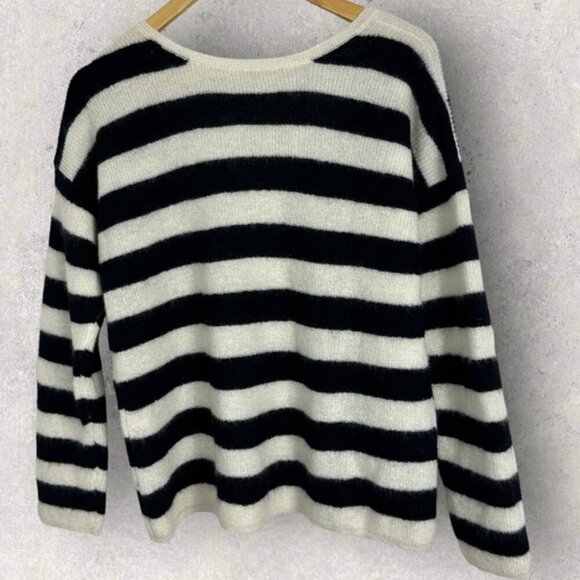 Sezane Nelson Jumper Sweater Striped Size Medium French Knit Mohair Alpaca Pull - Picture 15 of 16